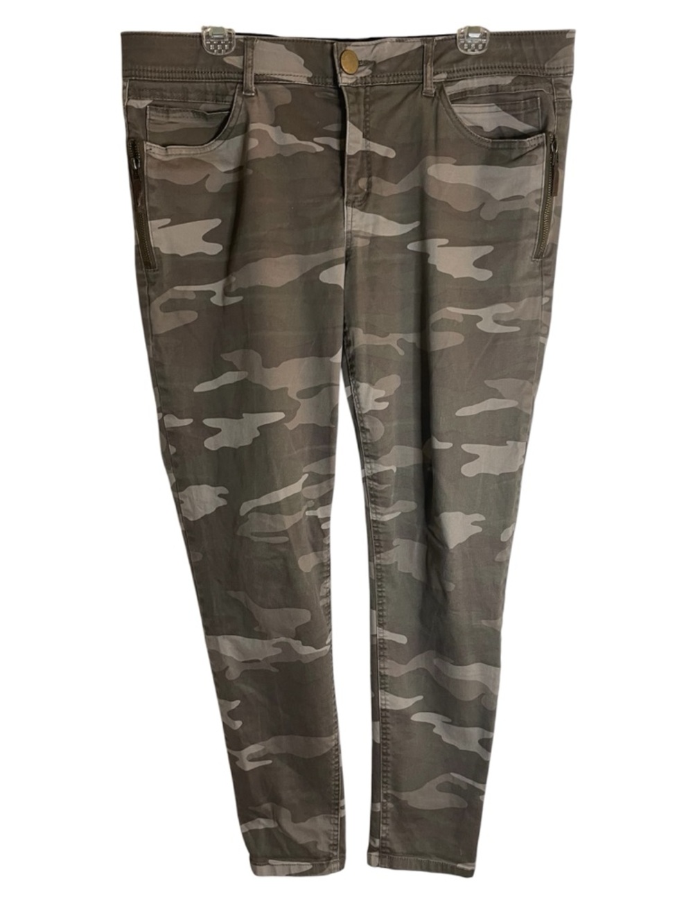 Democracy Camo Skinny Pull on Pants "Ab"solution Size 14 slimming retro cropped